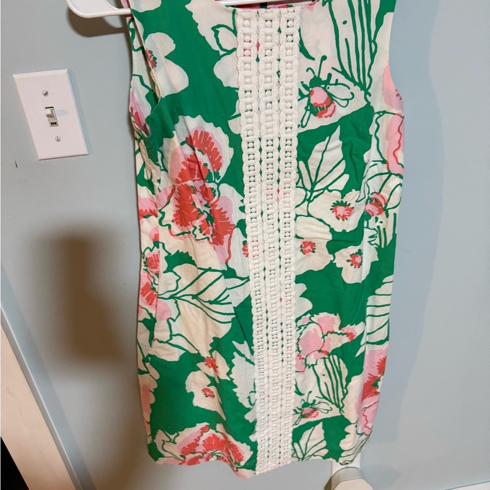 Lilly Pulitzer Green and Pink Floral Mini Dress